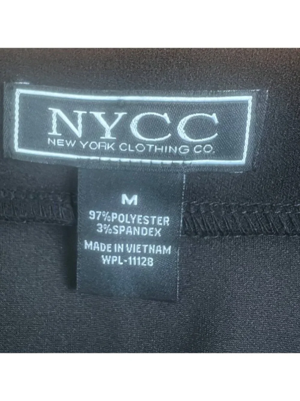 NYCC Black Pleated A-Line Skirt With Rhinestone Buttons & Waist Tie Size Medium - Picture 6 of 13